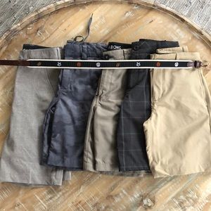 5 pair of shorts and one belt